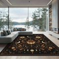 thumbnail image 2 of ODIKA 8'x10' Washable Area Rug Black Gold Celestial Garden and Moon Motifs Elegant Floral Astronomical Design for King Size Bedroom Under Bed, Master Suite, Non-Shedding, Easy Care, 2 of 7