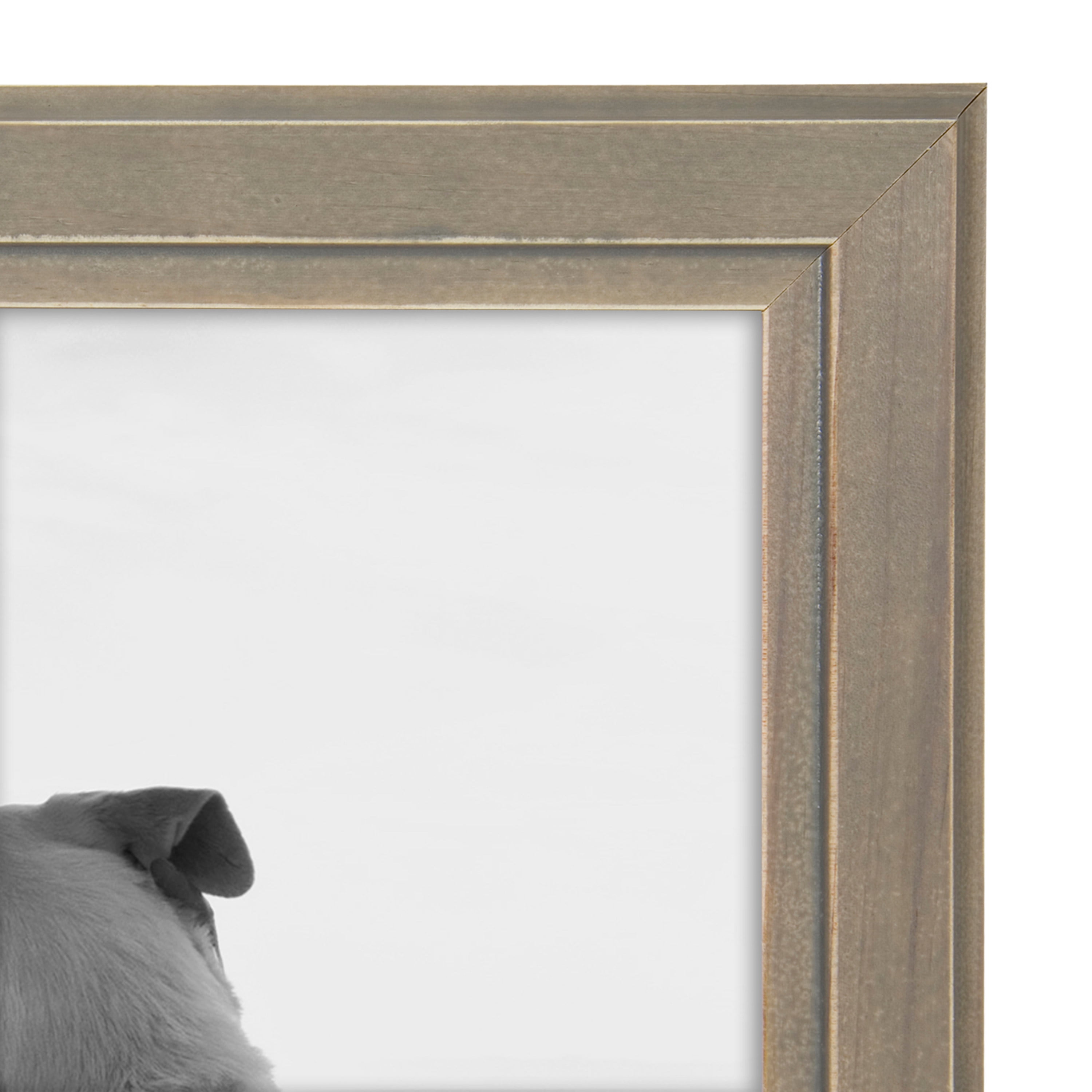 DesignOvation Kieva Solid Wood Picture Frame, Distressed Gray 8x10, Pack of 6
