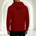 thumbnail image 5 of Resicozy Hoodies for Men Long Sleeve Solid Color Hooded Sweatshirts Casual Fall Spring Track Jackets with Pocket Wine L, 5 of 6