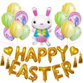 thumbnail image 1 of Juego de globos con forma de conejo de lámina de látex con forma de conejo, 23 unidades, para feliz, 1 of 2