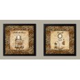 thumbnail image 1 of French Giraffe Print Bordered Vanity and Pedestal Sink Set by Greg Gorham; Two 12x12in Black Framed Prints, 1 of 1
