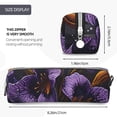 thumbnail image 3 of Pofeuu Ornate Purple Floral Vase Print Leather Pencil Case, Leather Pencil Pouch Large Capacity, Big Pencil Pouch with Zipper Vintage Pen Bag Fountain Pen Holder, 3 of 7