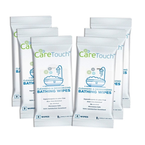 Body Wipes for Adults | No Rinse, Cleansing Shower Wipes | Disposable Bathing Wipes - Great for Camping, Gym and Travel (48 Bath Wipes)