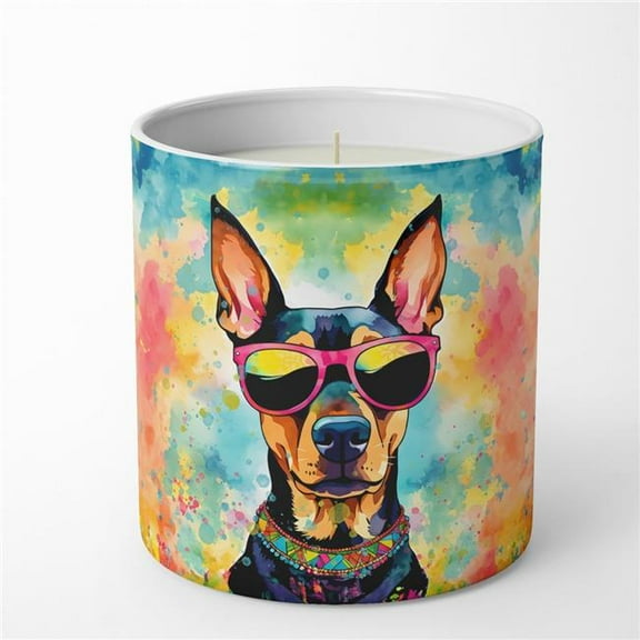 10 oz Unisex Doberman Pinscher Hippie Dawg Decorative Soy Candle