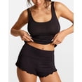 thumbnail image 3 of Shorts SOULVOR Modal Acanalado con Cintura Doblada Negro Mediano, 3 of 5