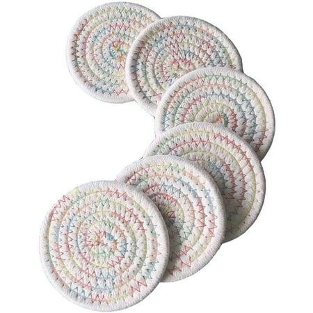 

12X Braided Coaster for Drink Dining Table Absorbent Woven Coasters Set Living Room Office