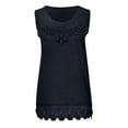 thumbnail image 5 of Seductiva Women's Slim-Fit Tank Women O Neck Sleeveless Pure Color Lace Plus Size Vest Tops Loose T Shirt Blouse Sleeveless Basic Cami Top Shirt Womens Summer Tops, 5 of 5