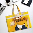 thumbnail image 5 of Saiise Sml Jeffy Print Zipper Document File Bag Pouch with Handle Waterproof Double Pocket Canvas File Storage Bag for Project Office School Foldable File Document Handbag Carrying Bag, 5 of 7