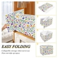 thumbnail image 2 of Yayeee Collapsible Cube Storage Bin with Lid Fabric Closet Decorative Basket with Handles, Green Wildflower Pattern, 2 of 7