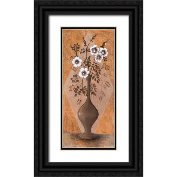 Dahlke, Izabella 16x32 Black Ornate Wood Framed with Double Matting Museum Art Print Titled - Flowers in the Vase I