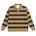 thumbnail image 4 of Hombres de Manga Larga Vintage Impreso Botón Abajo Cuello Turndown Color Sólido Casual Camisa Suave para el Verano, 4 of 5