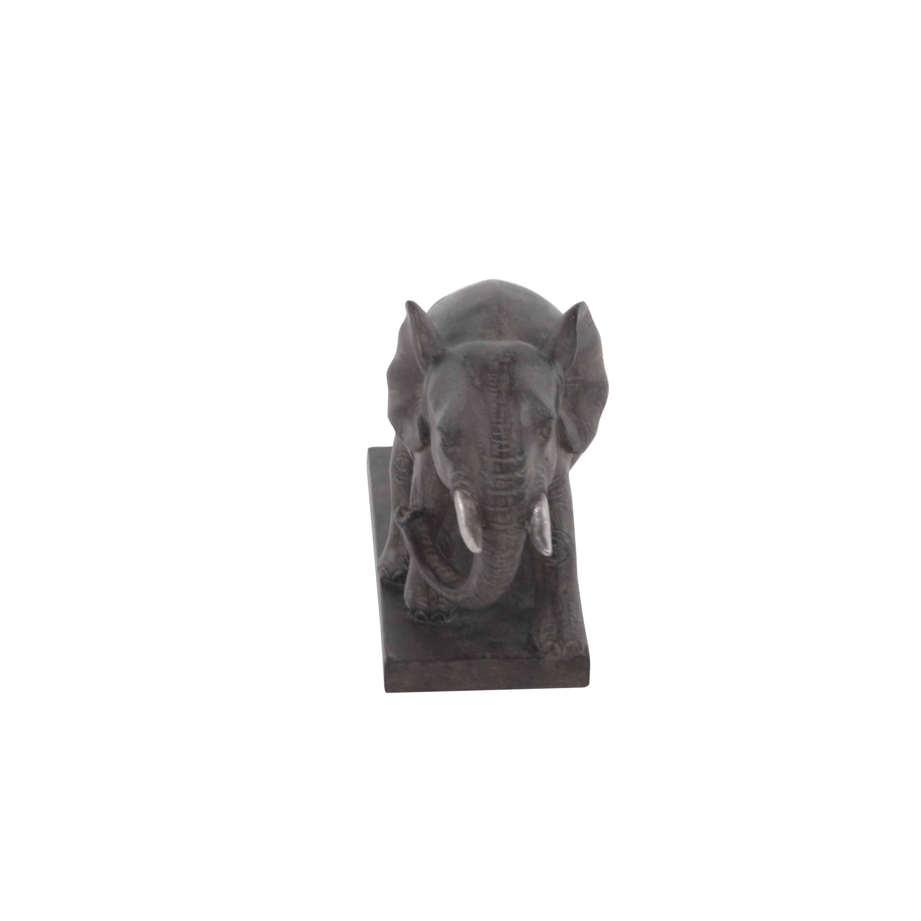11" x 6" Brown Polystone Elephant Sculpture, by DecMode