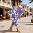 thumbnail image 5 of DISNIMO Polynesian Printed Women's Plus Size Kaftan Dress Swimsuit Coverup V-Neck Batwing Sleeve Caftan Dresses Lightweight Loose Swimwear Coverups for Party Pool Beach, 5 of 7
