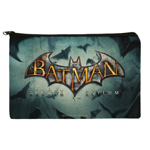 Batman Arkham Asylum Video Game Logo Makeup Cosmetic Bag Organizer Pouch