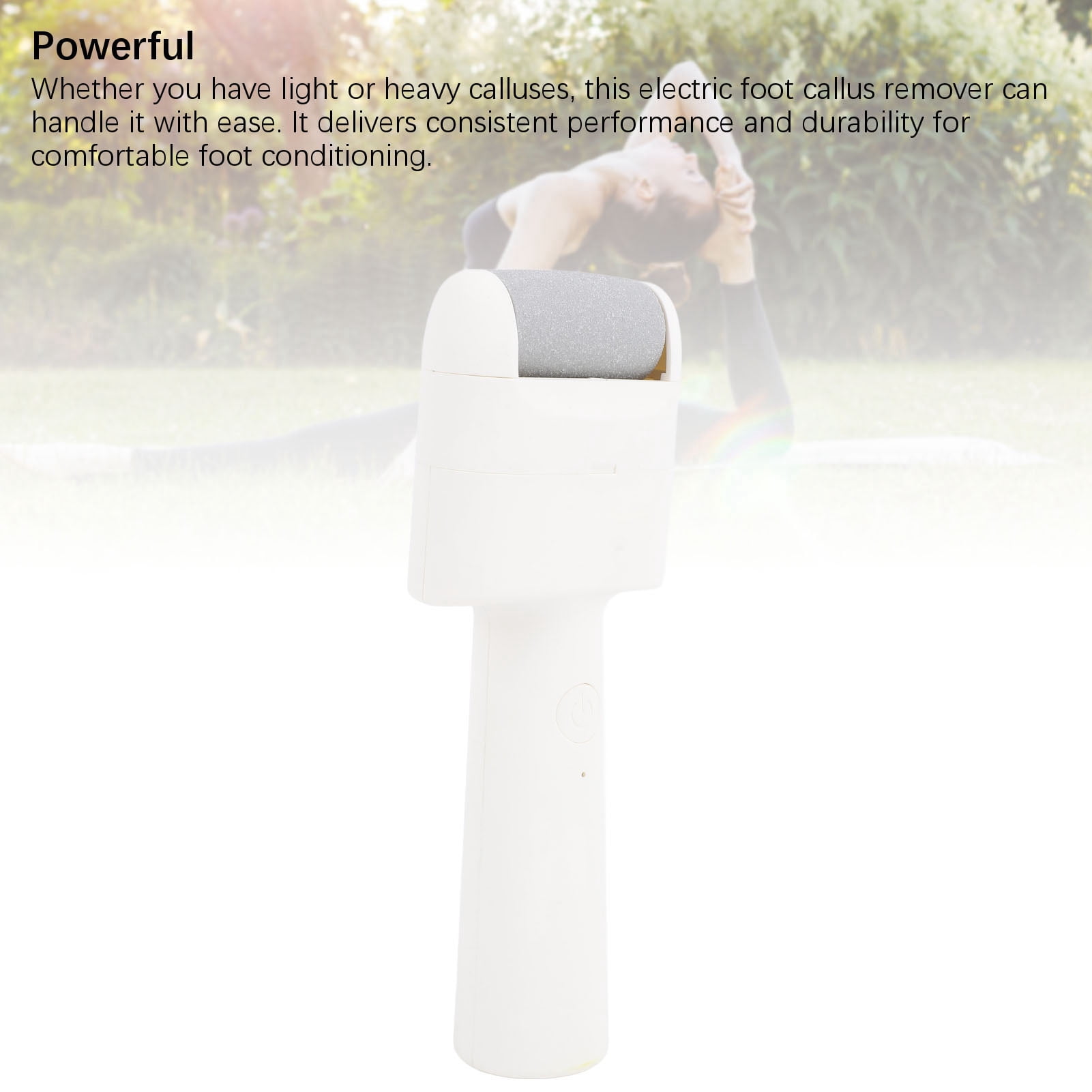 Nieyigj Electric Foot Callus Remover Portable Electric Foot File for Dead Skin and Calluses White, Professional 2-Speed Rechargeable Foot Scrubber (9.45 inches / 24 cm)