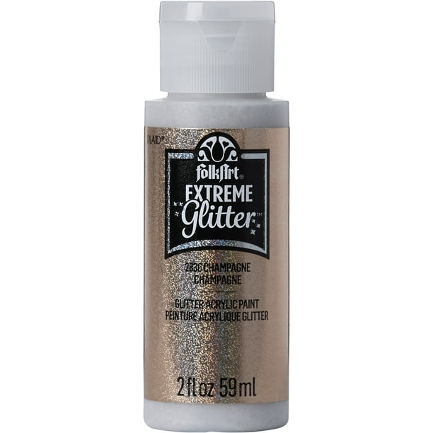 FolkArt Extreme Glitter Acrylic Craft Paint, Glitter Finish, Champagne, 2 fl oz