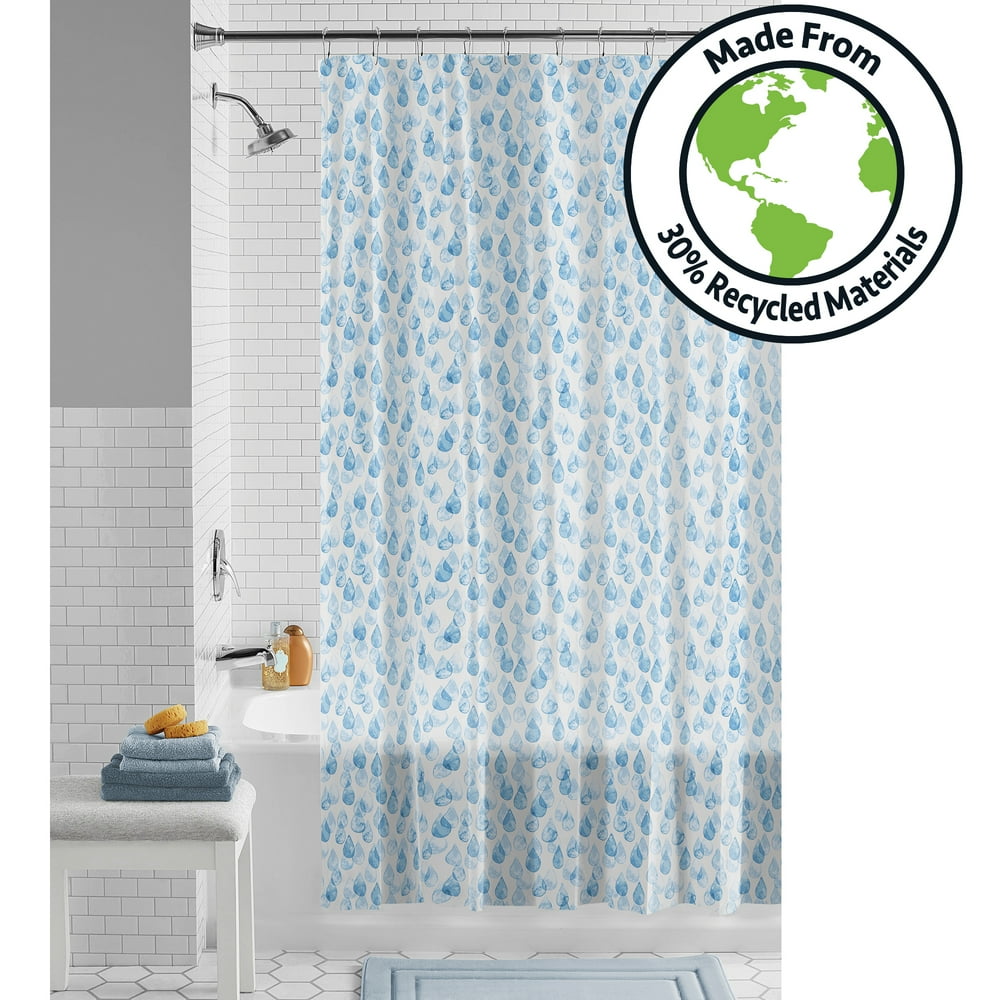 Mainstays 13Piece Water Drops Ecofriendly Waterproof PEVA Shower