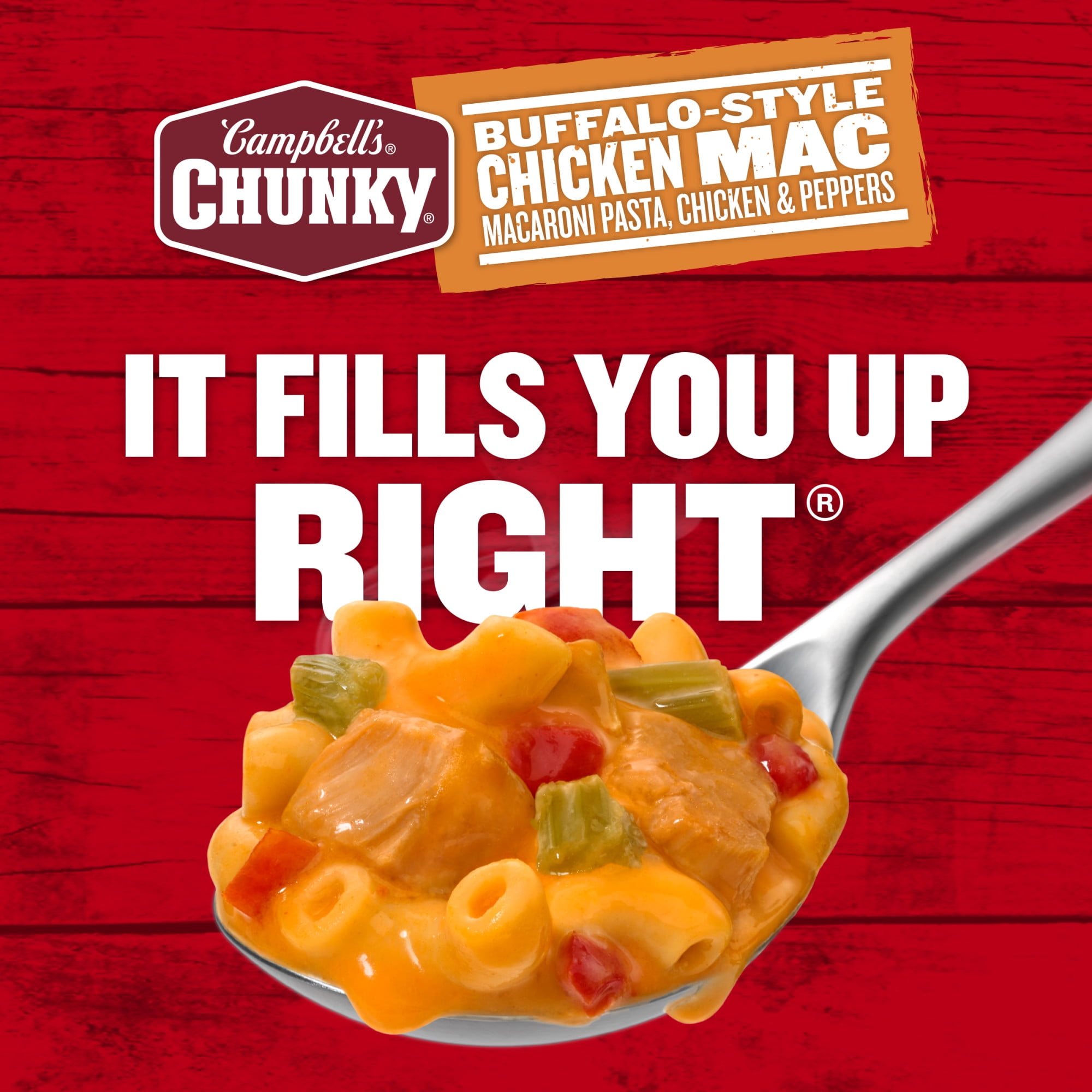 (12 pack) Campbell’s Chunky Buffalo-Style Chicken Mac Soup, 18.8 oz Can