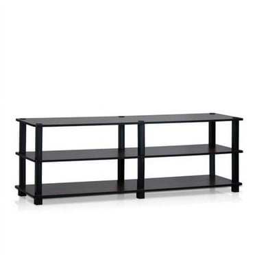 Turn-S-Tube No Tools 3-Tier Entertainment TV Stands, Dark Cherry & Black - 15.4 x 47.2 x 11.6 in.