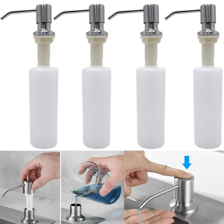Stainless Steel Wall Mounted Hand Sanitizer Holder Soap Dispenser - Adhesive Wall Mounted Bottle Holder Shampoo Holder Hanger Dispenser Holder Hook