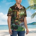 thumbnail image 3 of Yiaed Charming Garden Patio Print Hawaiian Shirt for Men Short Sleeve Button Down Shirts Beach Shirts for Men,Large, 3 of 7