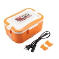 thumbnail image 1 of 1.5L Portable 220V Car Electric Heating Lunch Box Bento Food Warmer Container Orange, 1 of 8