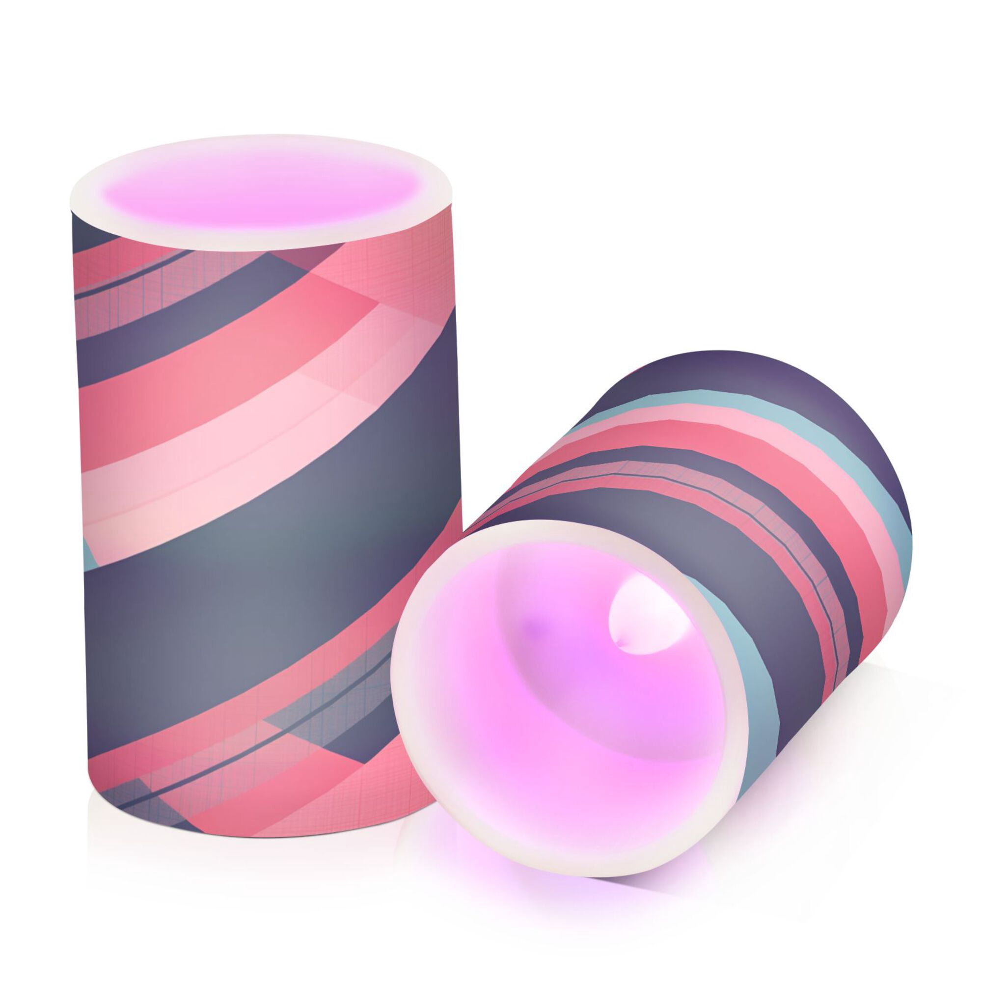 Yayeee Flameless Candles with Remote Flickering Battery Operated Multi Color Changing, Pink Geometric