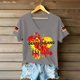 thumbnail image 4 of Women's Germany Football Graphic T-Shirt, V-Neck Casual Letter Print T-Shirt, Fashion Short Sleeve Graphic Tee, Summer Daily Lightweight Tops for Soccer Tournament 2026 Light Gray Size: M, 4 of 4