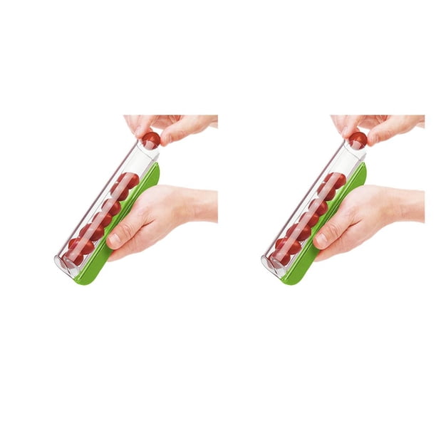 Billuyoard Cortador de tomate con mango, herramienta portátil de acero inoxidable antideslizante para cortar, utensilios de cocina, accesorios, Verde 2piezas
