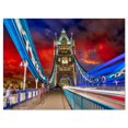 thumbnail image 2 of Storm Over Tower Bridge at Night - Cityscape Photo Canvas Print, 2 of 3