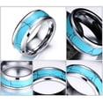 thumbnail image 2 of Mens Tungsten Carbide Ring with Blue Stone Inlay  Wedding Engagement Band 8mm Comfort Fit, 2 of 3
