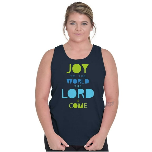 Joy to the World Lord Has Come Tank Top Tee Shirt Women Brisco Brands S