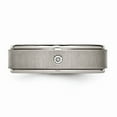 thumbnail image 4 of Titanium Brushed/Polished 0.05ct. Diamond Rounded Edge Band, 4 of 9