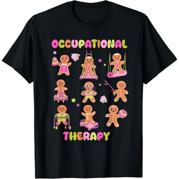 OT Occupational Therapy Retro Gingerbread Christmas OT T-Shirt Shirts
