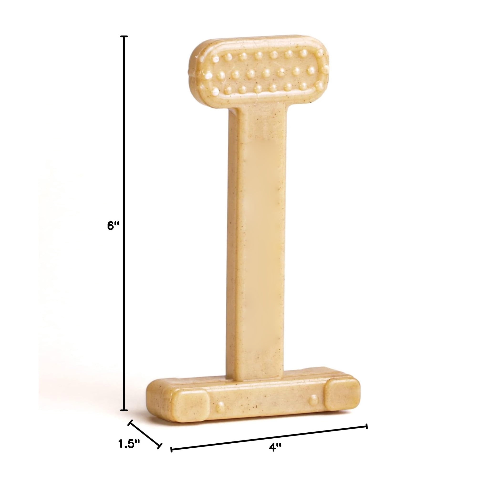 Durable Nylon Dog Chew Toy for Aggressive Chewers, Dental Hygiene Bone with Peanut Butter Flavor, Indestructible Chew Toys for Small Dogs, Long Lasting, Brown