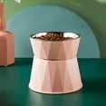 thumbnail image 3 of XIAOLE Cat Feeder, Elevated Stainless Steel Bowls With Adjustable Raised Stand, Non-Slip Pet Food And Water Bowl For Cats, Dogs, Hygienic Feeding Eating Pets (Pink), 3 of 8