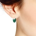 thumbnail image 3 of Trendy Malachite Disc on Sterling Silver Huggie Hoop Earrings, 3 of 5