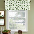 thumbnail image 3 of 2 Pack Valances for Window, St. Patrick's Day Short Curtains for Kitchen Bedroom Living Room, Spring Botanical Green Clovers Leaves Rod Pocket Small Window Treatment Valance Drapes 54 x 18 Inch, 3 of 8