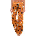 thumbnail image 2 of Halloween Pajama Pants Women Halloweens Cute Print Pjs Pants Plush Pajama Bottom Puls Size Dance Bottoms, 2 of 7