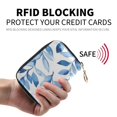 thumbnail image 2 of PU Leather Zip Card Holder Women's Card Case Zipper Card Case Compact & Lightweight Blue Watercolor Floral Leaves, 2 of 7