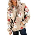 thumbnail image 5 of Lorytime Oversized Hoodies for Women Christmas Snowman Print Sweatshirt Long Sleeve Pullover Drop Shoulder Loose Tops, 5 of 7