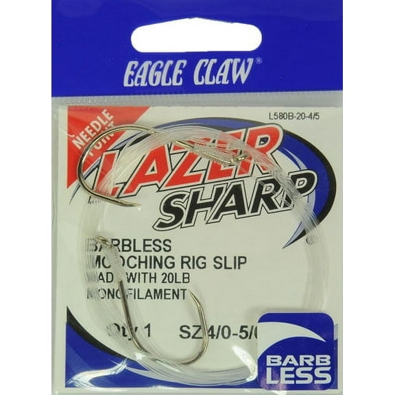Lazer Sharp L580B-20-4/5 20 lb Barbless Slip Mooching Rig, Clear, Size 4/5