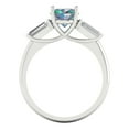 thumbnail image 4 of 2.5 ct Oval Cut Blue Moissanite Three-Stone Engagement Ring for Women in 18K White Gold, 4 of 5