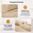 thumbnail image 4 of Unikome Heavyweight Goose Down Feather Fiber Comforter, Natural Filling Warm Quilted Comforter with Baffle Box Design, Soft Quiet Fabric, King 106 x 90 inch,Ginger Root, 4 of 9