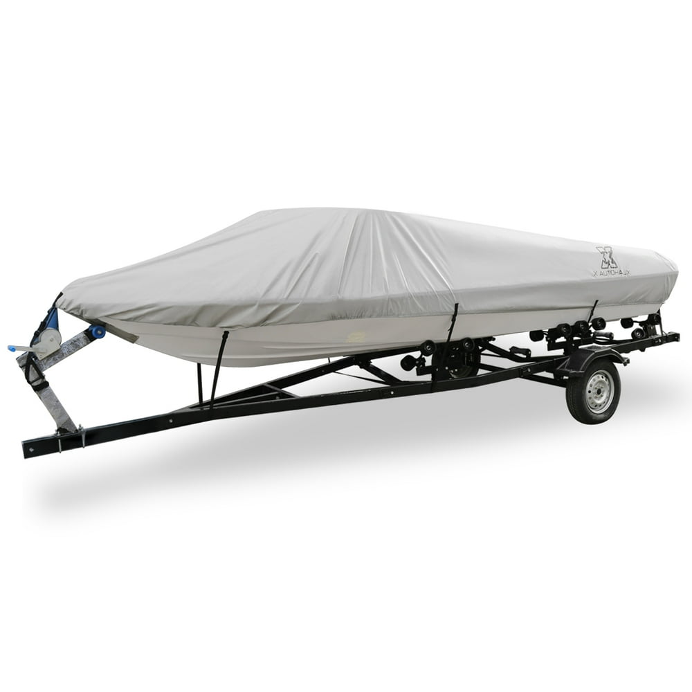 1719ft 96" 300D Polyester Boat Cover Waterproof VHull Protector Grey Fit Length1719ft,Beam