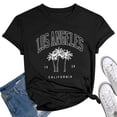 thumbnail image 2 of Trendfront Womens Los Angeles T Shirt California Palm Tree Print Short Sleeve Crew Neck Casual Travel Graphic Tees, 2 of 4