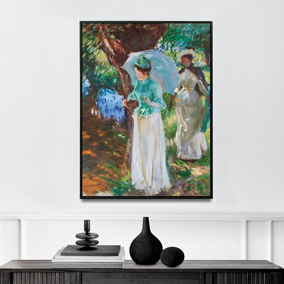 Two Girls with Parasols - 1888 | John Singer Sargent | Premium Fine Art Print | 19th Century American | Realism, Impressionism | Portrait | Architecture