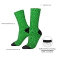 thumbnail image 4 of KLL Green Sparkling Shiny Print Cool Socks Men's Women's Crew Socks Funny Crazy Novelty Stockings, 4 of 6