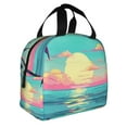 thumbnail image 2 of Disketp Retro Palm Beach Sunset for Insulated Lunch Bag for Women and Men, Perfect for Work, Hiking, Picnic, 2 of 8