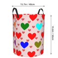 thumbnail image 2 of DouZhe Waterproof Collapsible Large Laundry Baskets, Romance Love Hearts Prints Circular Hamper with Handles, 2 of 6